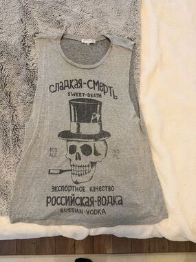 Daydreamer Gray Ribbed Crewneck Top